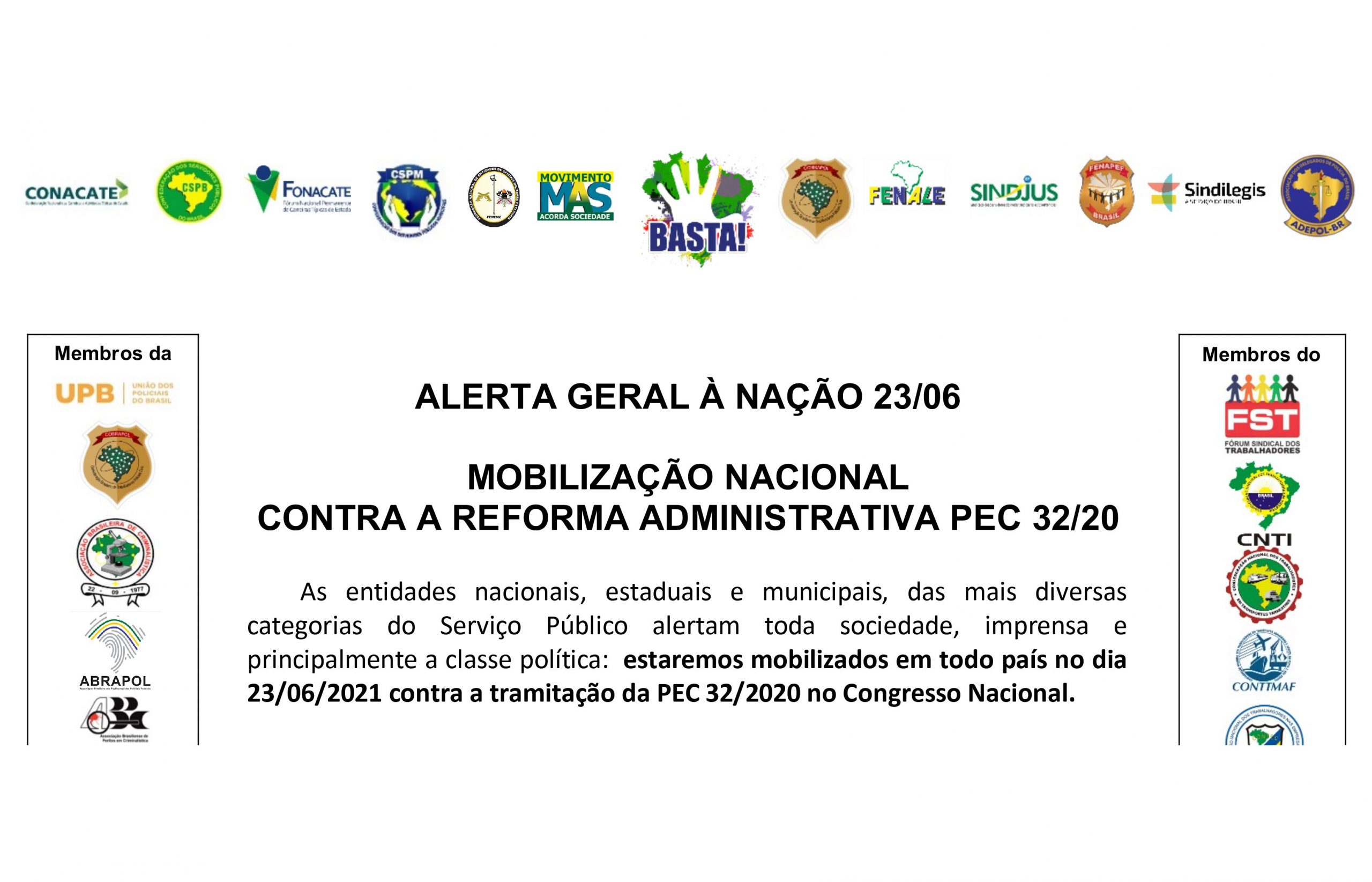 Movimento ‘Basta’ organiza Mobilização Nacional contra a Reforma Administrativa (PEC 32)
