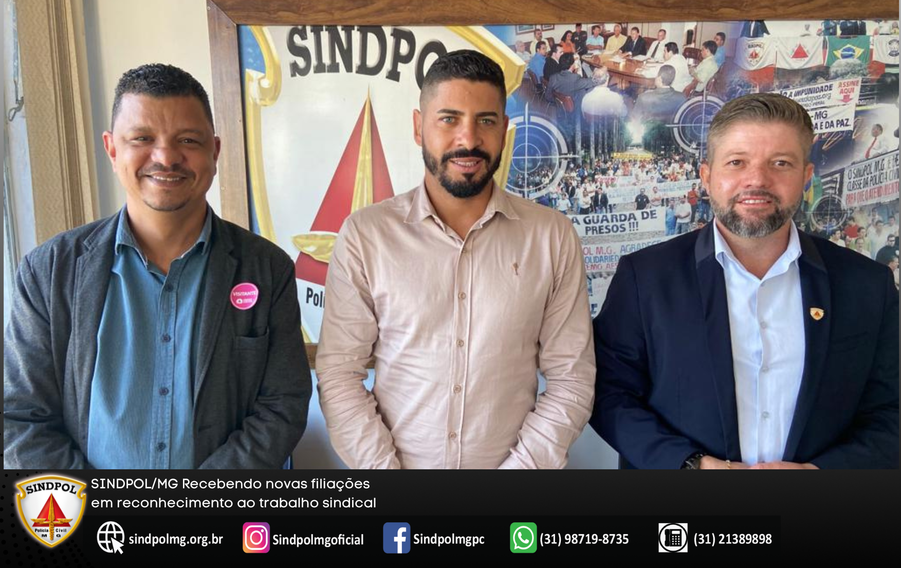 O Sindpol/MG deseja boas vindas ao nosso novo filiado, Investigador João Gustavo.