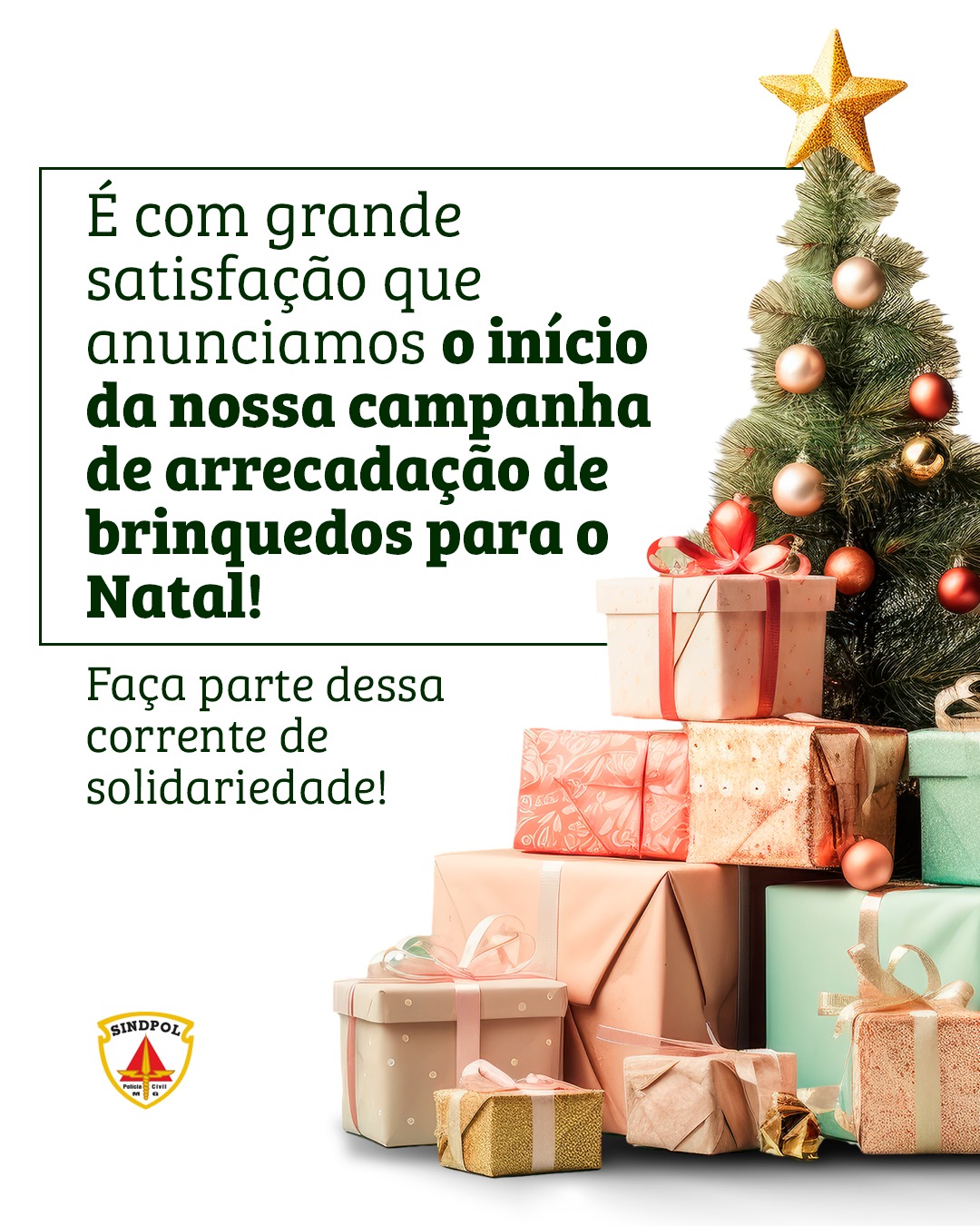 Campanha de natal Sindpol/MG: Faça uma criança feliz neste natal!