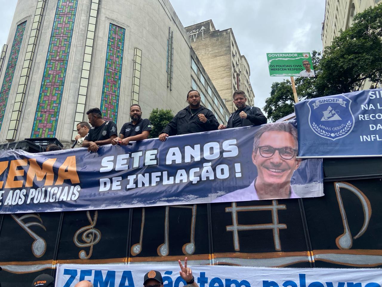 Sindpol e entidades de classes manifestam na Praça Sete em busca da Recomposição das Perdas Inflacionárias