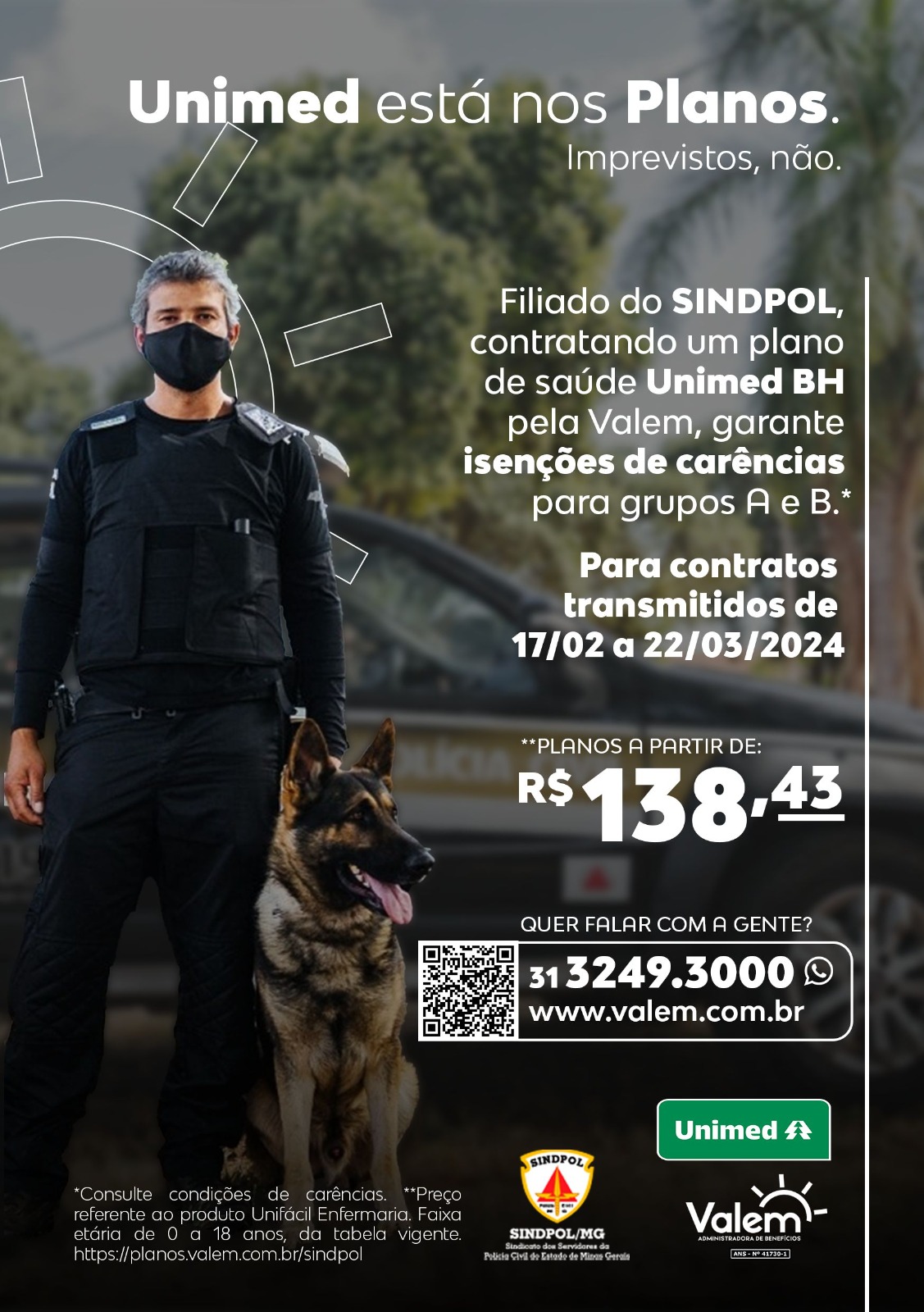 Plano de saúde UNIMED pela Valem garante isenção de carência. Saiba mais!