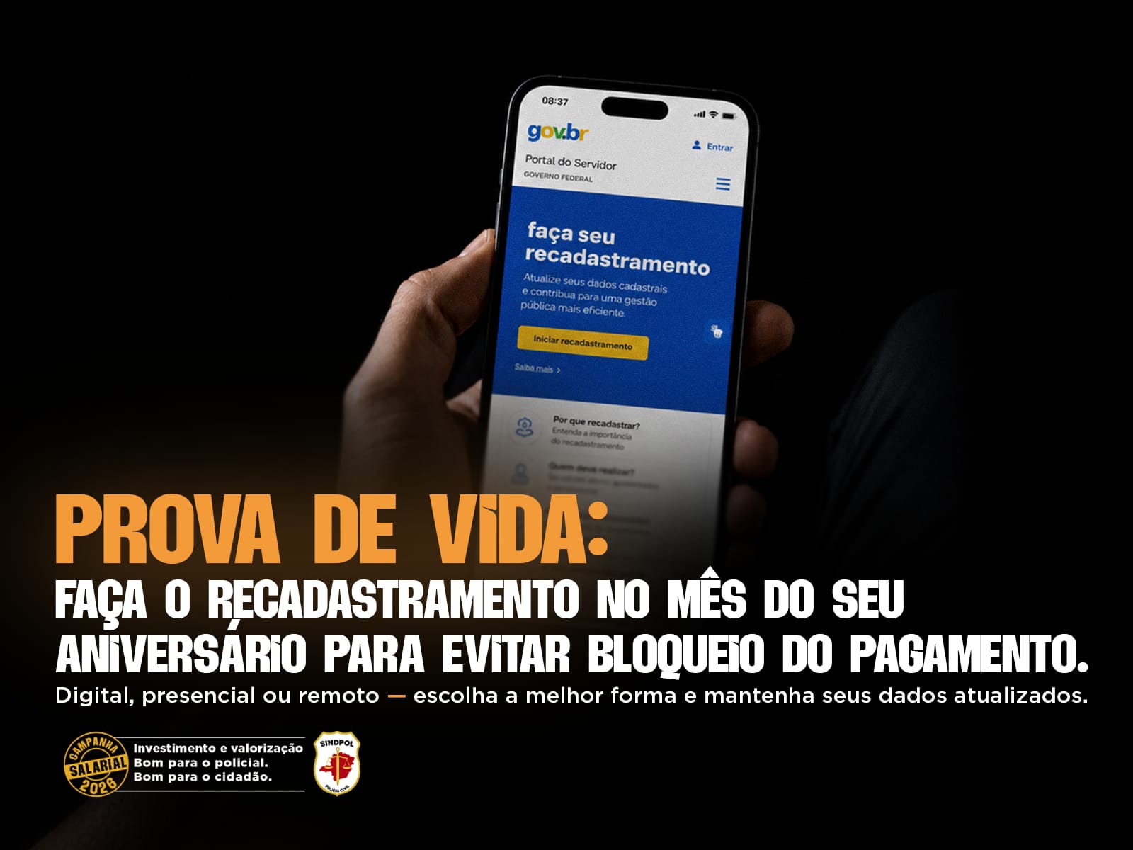 Recadastramento deve ser feito no mês de aniversário para evitar bloqueio do pagamento